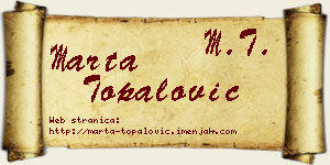 Marta Topalović vizit kartica